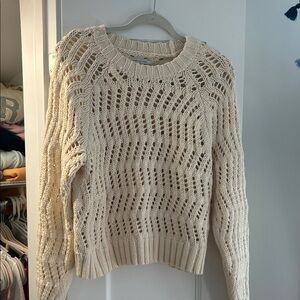 American Eagle By Payless Cream Open-Knit Sweater